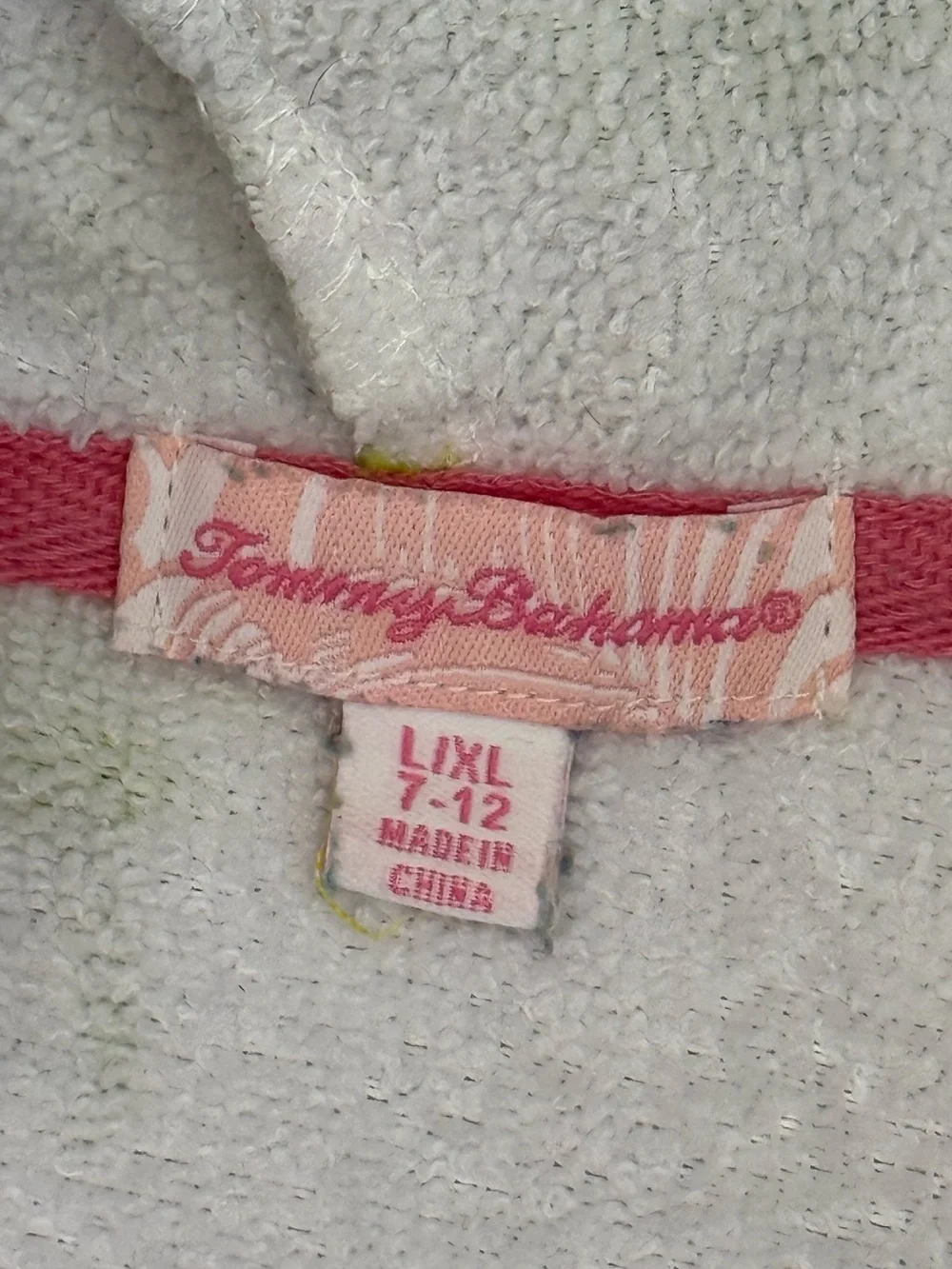 Tommy Bahama Girls L/XL 7-12 Tropical Floral Terry Cloth Hooded Swim Cover Up